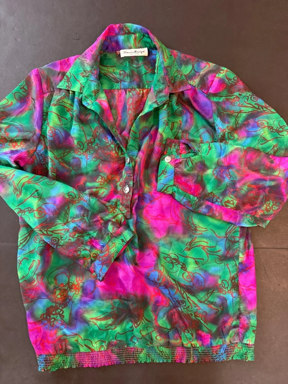 Abstract Vintage 80s Pull Over Long Sleeve Top_3